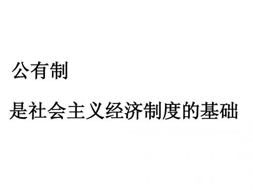 公有制是社会主义经济制度的基础(经典)