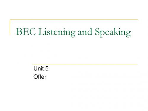 BEC Listening and Speaking Unit 5