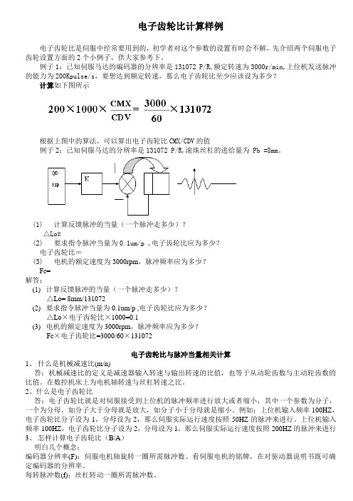 电子齿轮比的计算