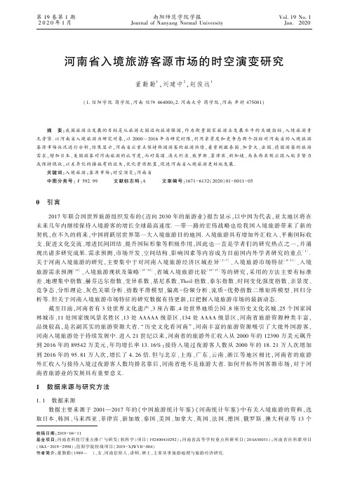河南省入境旅游客源市场的时空演变研究