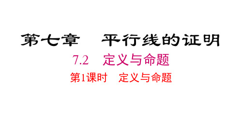 北师大版八年级数学上册第7章 平行线的证明 定义与命题