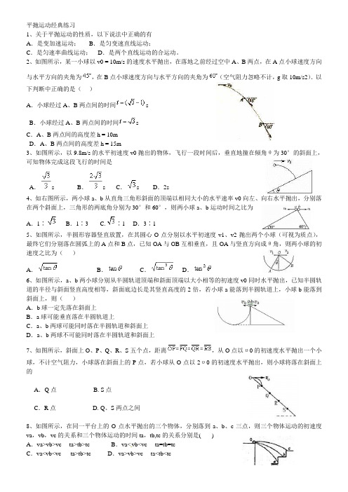 平抛运动经典练习