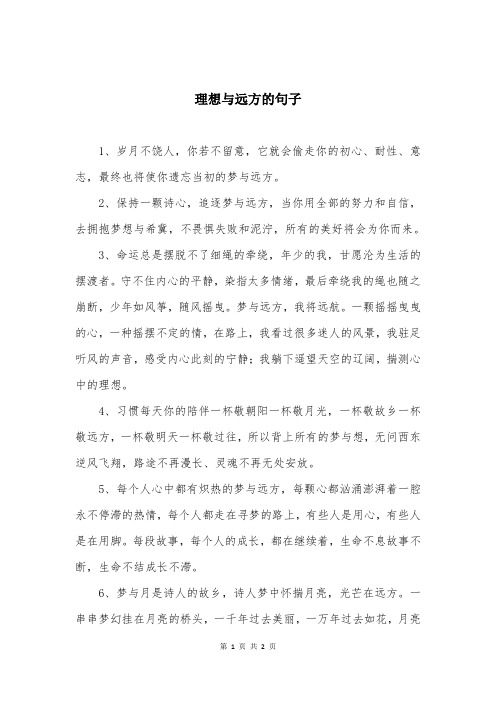 理想与远方的句子