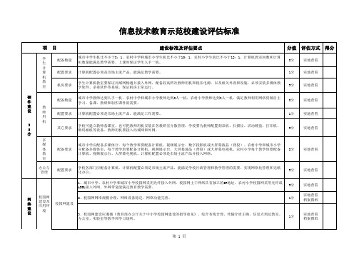 信息技术示范校评估标准