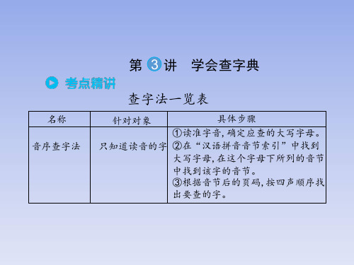 六年级下册语文课件-小升初考点串讲 专题二 第三讲 学会查字典全国通用(共19张PPT)