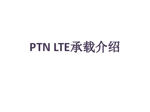 LTE PTN承载介绍