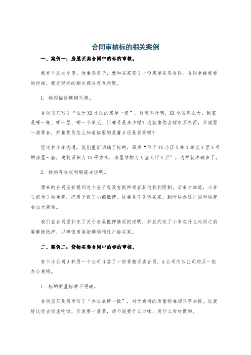 合同审核标的相关案例