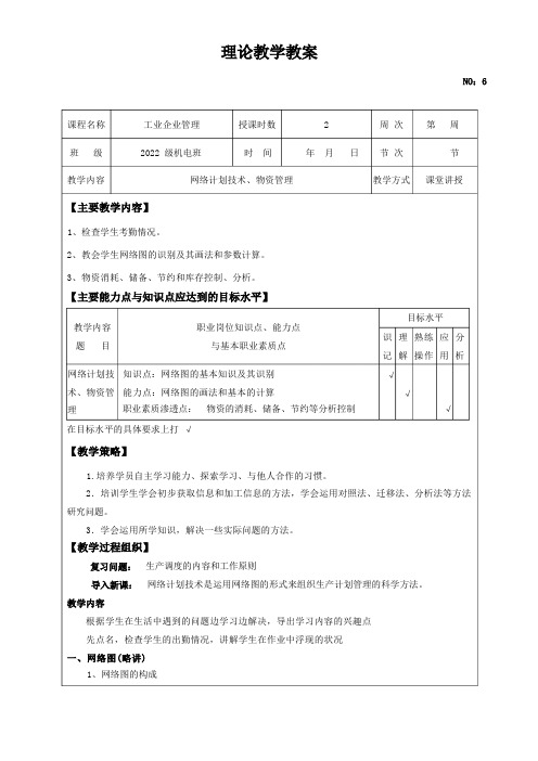 工业企业管理教案