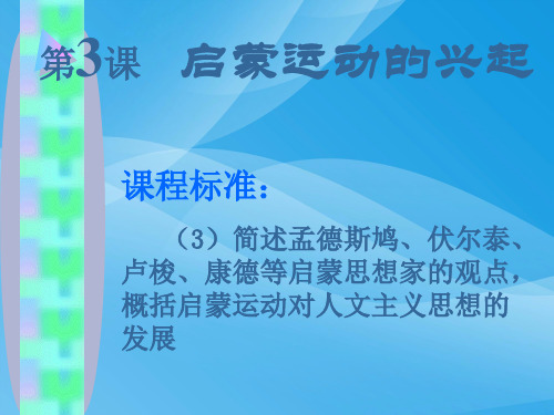 启蒙运动的兴起PPT课件1 人教课标版