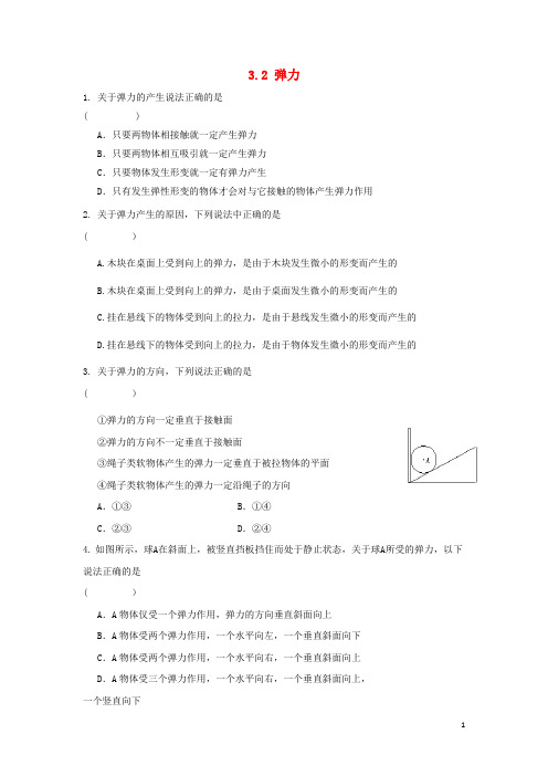 山西省运城市高中物理 第3章 相互作用 3.2 弹力练习新