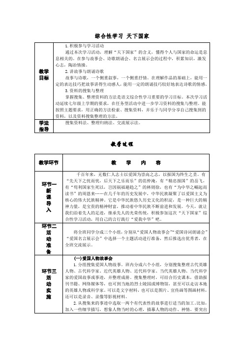 综合性学习 天下国家