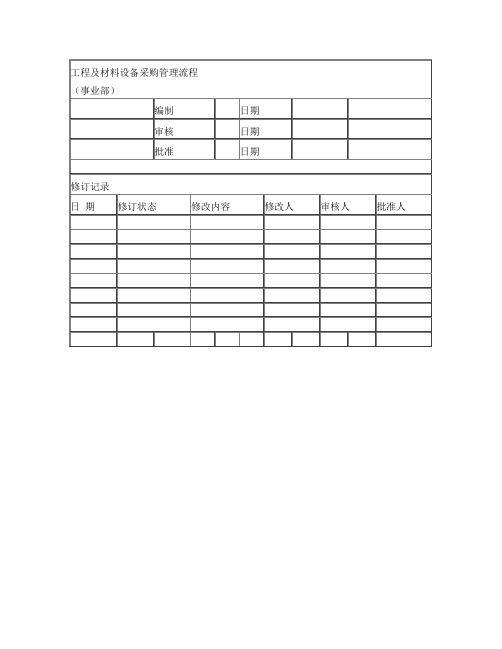 旭辉集团工程及材料设备采购管理流程