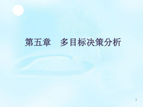 多目标决策分析_决策理论与方法