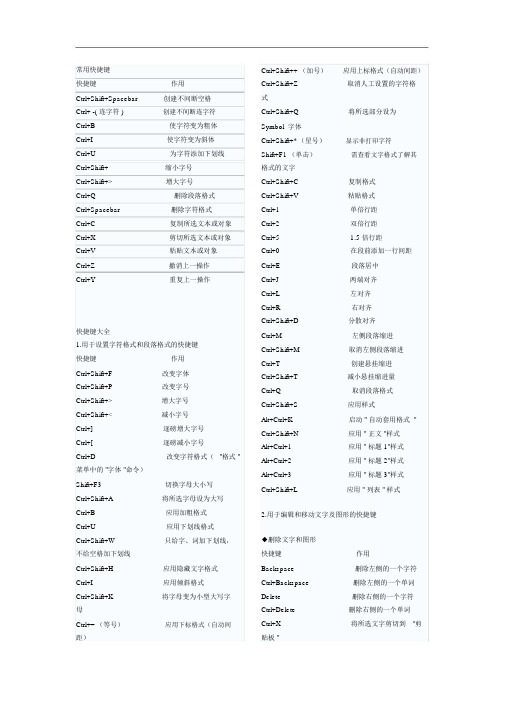 (完整版)word快捷键大全打印版(精心排版).doc