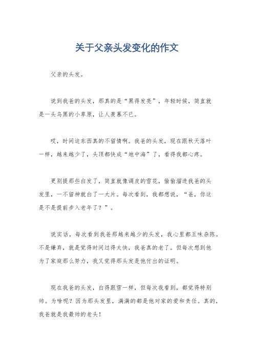 关于父亲头发变化的作文