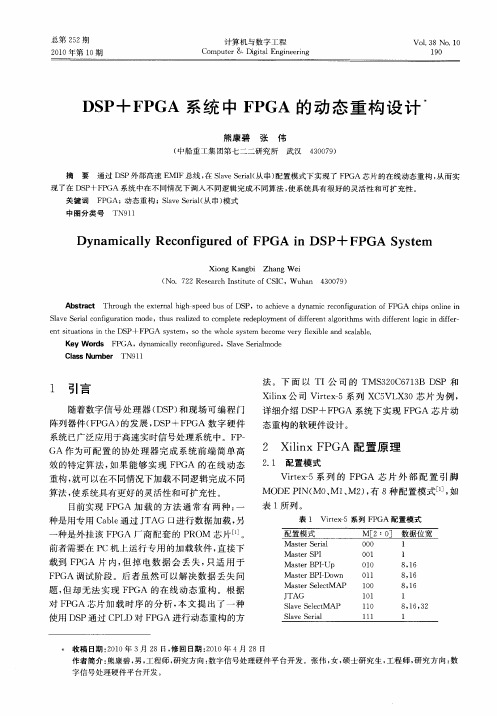 DSP+FPGA系统中FPGA的动态重构设计