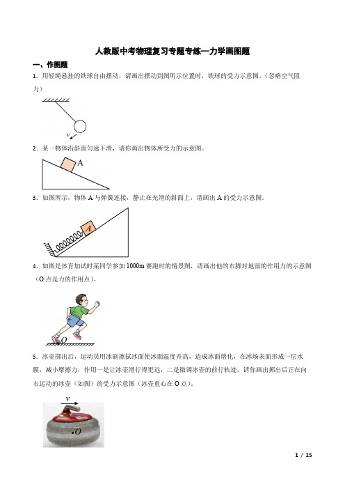 人教版中考物理专题专练-力学画图题