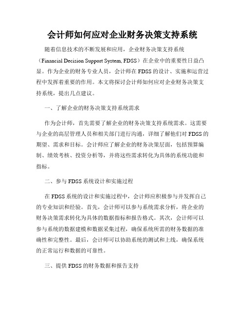 会计师如何应对企业财务决策支持系统