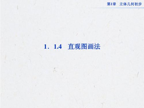 2013年高考数学总复习(苏教版)：第1章1.1.4 直观图画法