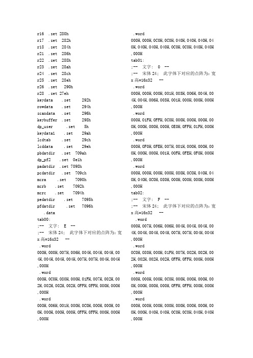 按键检测12864LCD显示汇编代码