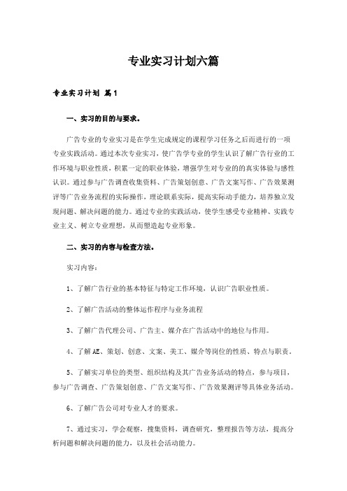 实用文_专业实习计划六篇