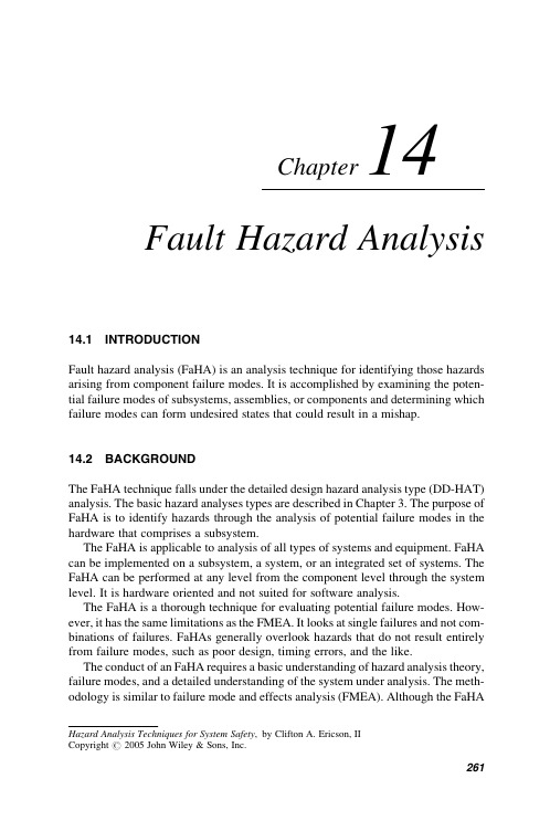 《风险评价技术及方法》 14._Fault_Hazard_Analysis