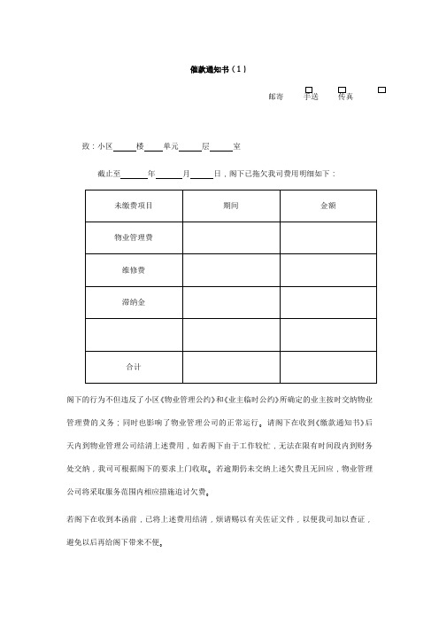 物业常用表格_物业公司常用的60个表格模板