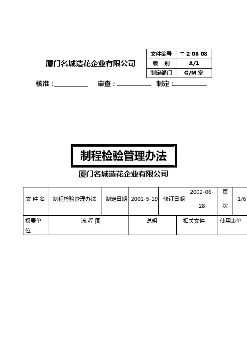 制程检验管理办法a