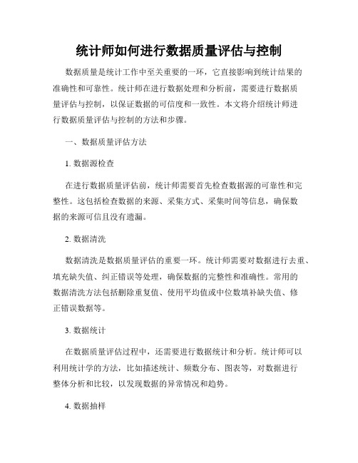 统计师如何进行数据质量评估与控制