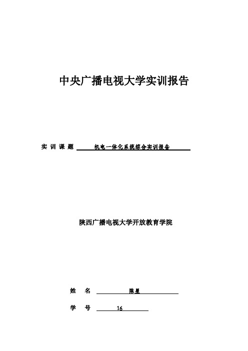 机电一体化系统综合实训报告