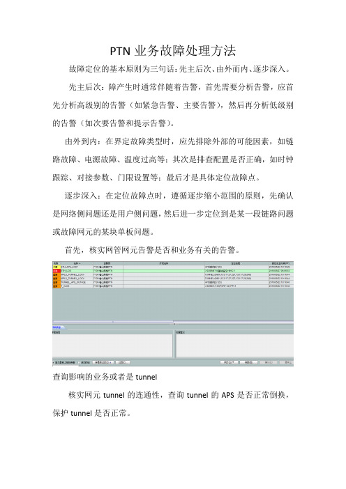PTN业务故障常用的处理方案