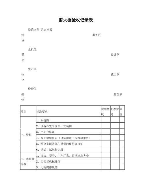08消火栓系统验收记录表
