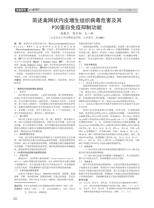 简述禽网状内皮增生组织病毒危害及其P30蛋白免疫抑制功能