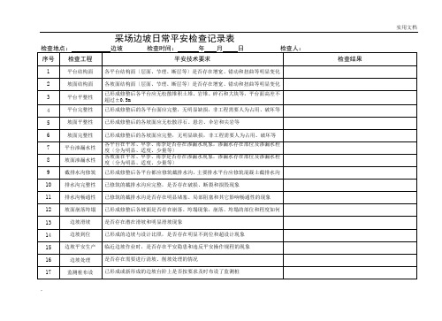 边坡日常检查记录表