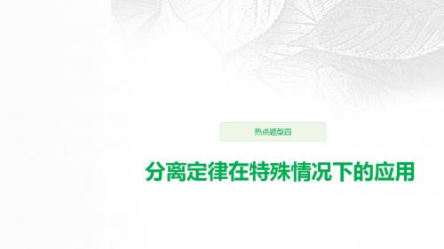 人教通用2020版高考生物复习基因的传递规律热点题型四分离定律在特殊情况下的应用课件