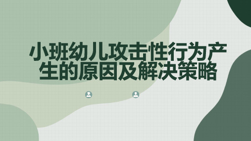 小班幼儿攻击性行为产生的原因及解决策略