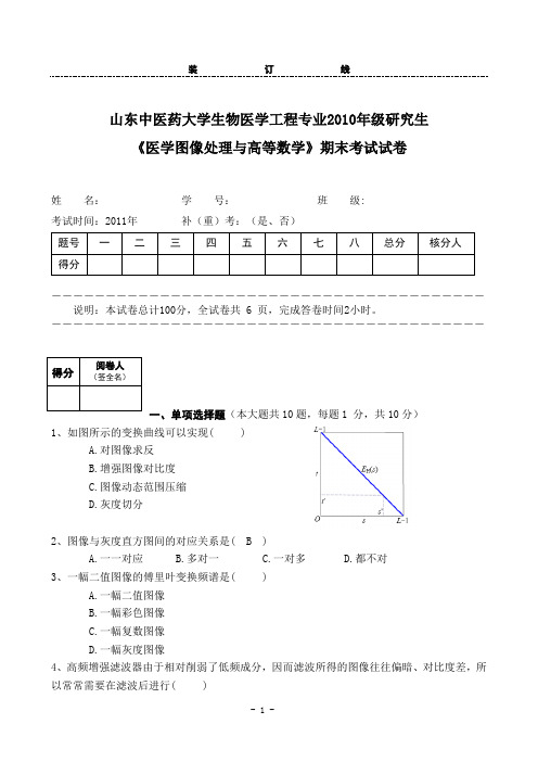 医学图像处理与高等数学