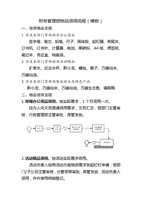 财务管理部物品领用流程(模板)