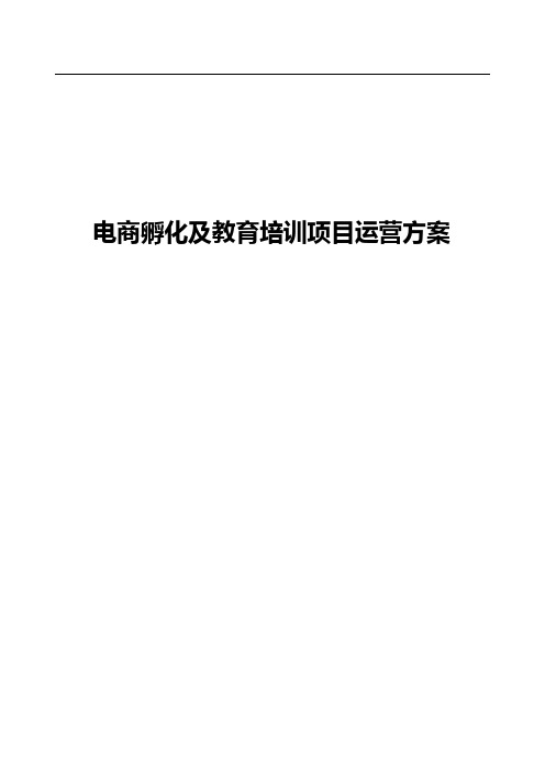 电商孵化及教育培训项目运营方案