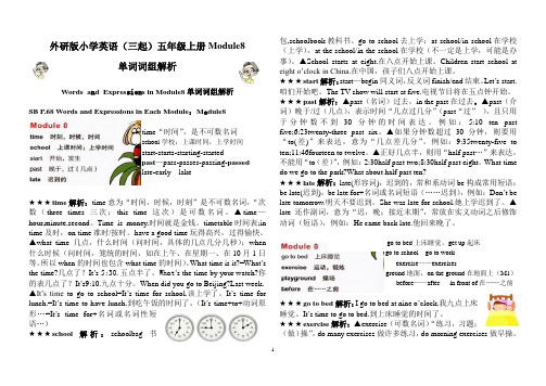 外研版小学英语(三起)五年级上册Module8单词词组解析