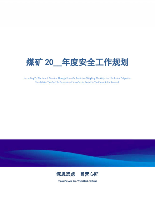 煤矿2021年度安全工作规划_精选范文