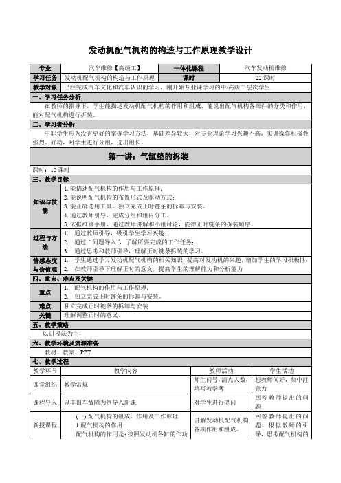 2.发动机配气机构的拆装电子教案