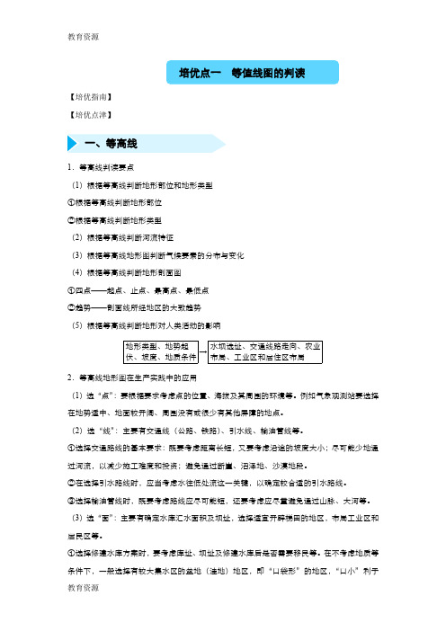 【教育资料】2019届高三优生培养一轮专项复习: 等值线图的判读学习专用