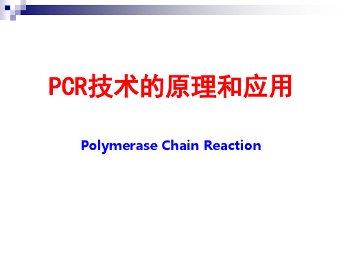 PCR技术的原理和应用