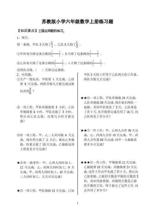 苏教版六年级数学上册练习题