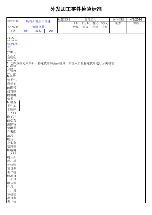 外发加工件检验标准