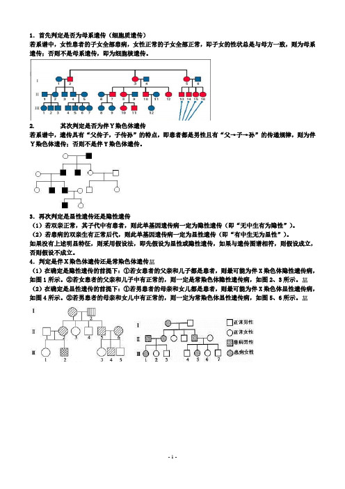 遗传图解的判断及习题