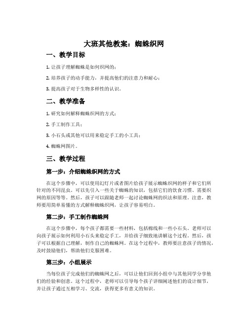 大班其他教案：蜘蛛织网