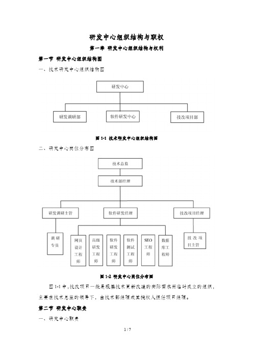 软件开发公司研发中心组织结构与职权