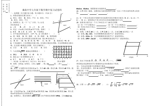 2019年新教材人教版七年级下数学期中复习试卷(四)